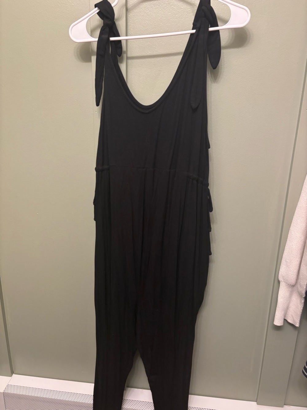 Isabel Maternity by Ingrid & Isabel Black Tie-Shoulder Jumpsuit